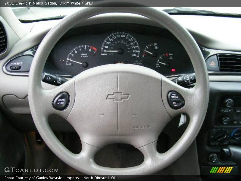 Bright White / Gray 2001 Chevrolet Malibu Sedan