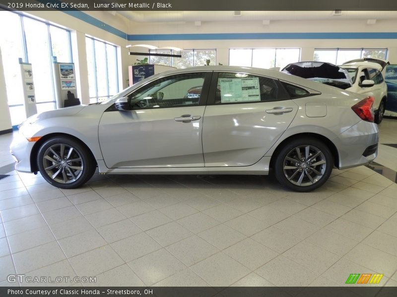 Lunar Silver Metallic / Black 2019 Honda Civic EX Sedan