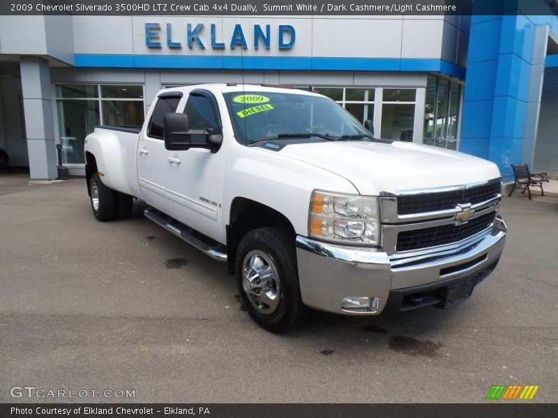 Summit White / Dark Cashmere/Light Cashmere 2009 Chevrolet Silverado 3500HD LTZ Crew Cab 4x4 Dually