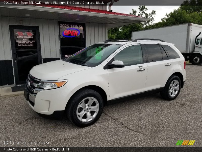 White Platinum Tri-Coat / Charcoal Black 2011 Ford Edge SEL AWD