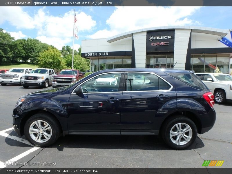 Blue Velvet Metallic / Jet Black 2016 Chevrolet Equinox LS AWD