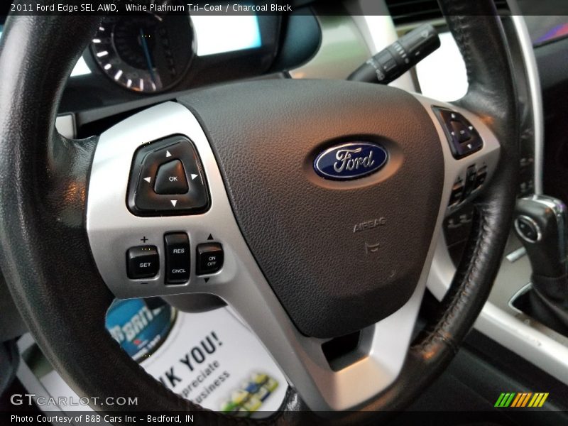 White Platinum Tri-Coat / Charcoal Black 2011 Ford Edge SEL AWD