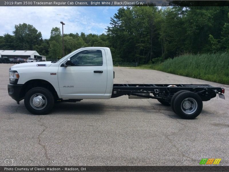 Bright White / Black/Diesel Gray 2019 Ram 3500 Tradesman Regular Cab Chassis