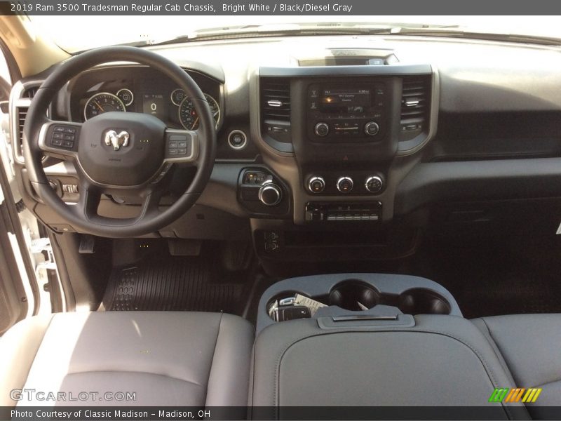 Bright White / Black/Diesel Gray 2019 Ram 3500 Tradesman Regular Cab Chassis