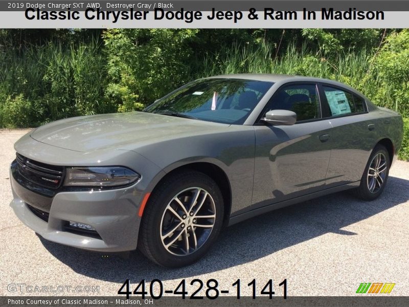 Destroyer Gray / Black 2019 Dodge Charger SXT AWD
