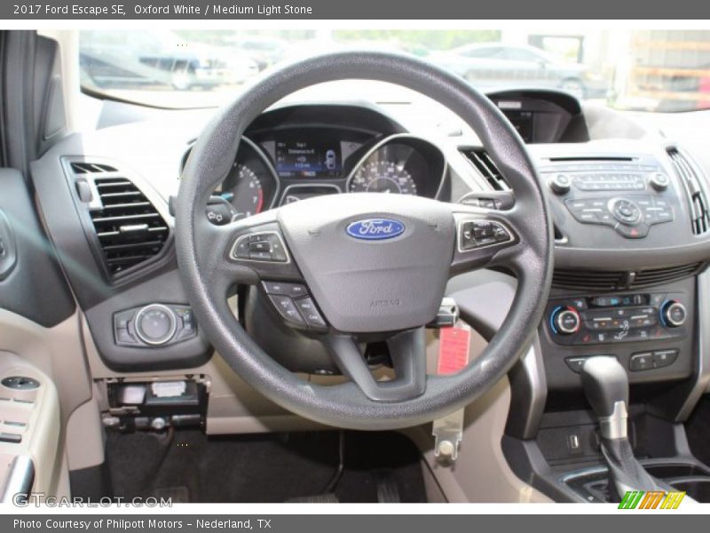 Oxford White / Medium Light Stone 2017 Ford Escape SE
