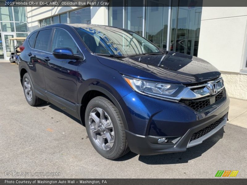 Obsidian Blue Pearl / Gray 2019 Honda CR-V EX-L AWD