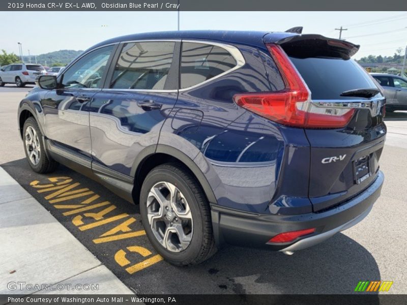 Obsidian Blue Pearl / Gray 2019 Honda CR-V EX-L AWD