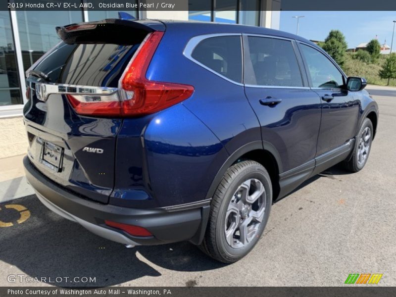 Obsidian Blue Pearl / Gray 2019 Honda CR-V EX-L AWD