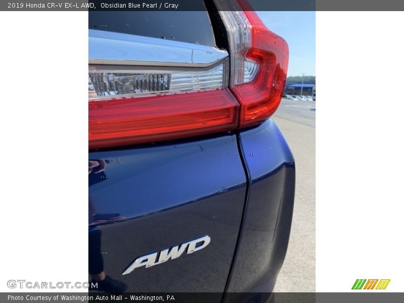 Obsidian Blue Pearl / Gray 2019 Honda CR-V EX-L AWD
