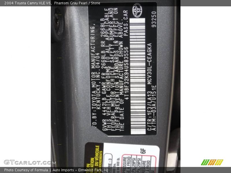 Phantom Gray Pearl / Stone 2004 Toyota Camry XLE V6