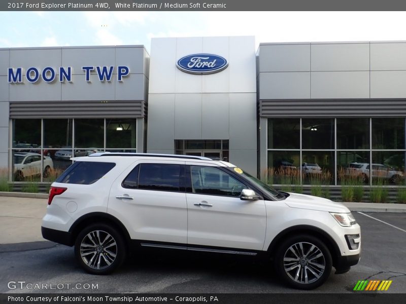 White Platinum / Medium Soft Ceramic 2017 Ford Explorer Platinum 4WD