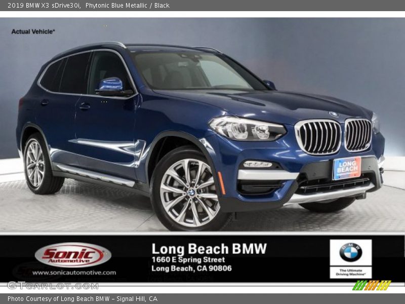 Phytonic Blue Metallic / Black 2019 BMW X3 sDrive30i