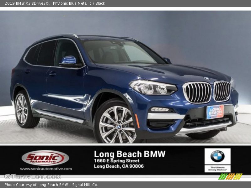 Phytonic Blue Metallic / Black 2019 BMW X3 sDrive30i