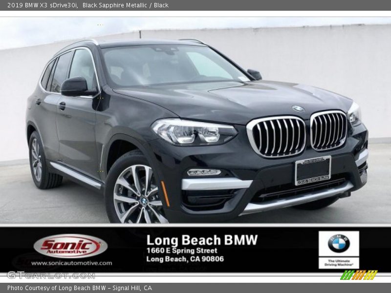 Black Sapphire Metallic / Black 2019 BMW X3 sDrive30i