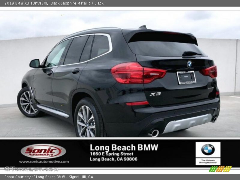 Black Sapphire Metallic / Black 2019 BMW X3 sDrive30i