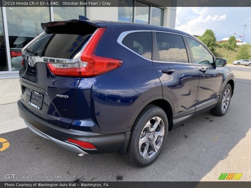 Obsidian Blue Pearl / Gray 2019 Honda CR-V EX-L AWD