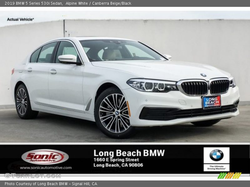 Alpine White / Canberra Beige/Black 2019 BMW 5 Series 530i Sedan