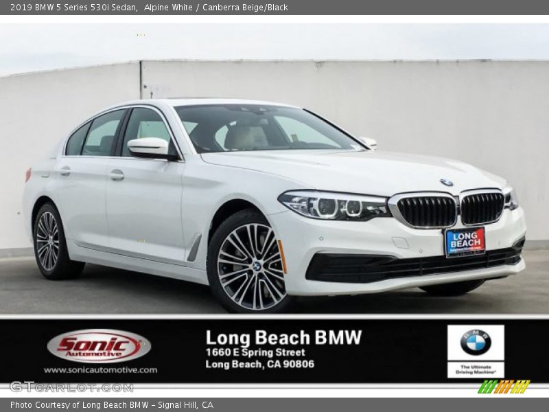 Alpine White / Canberra Beige/Black 2019 BMW 5 Series 530i Sedan