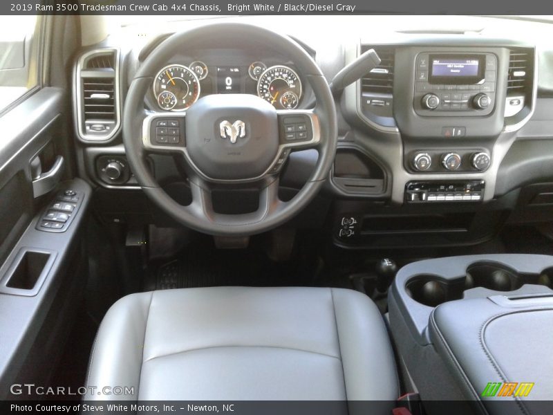 Bright White / Black/Diesel Gray 2019 Ram 3500 Tradesman Crew Cab 4x4 Chassis
