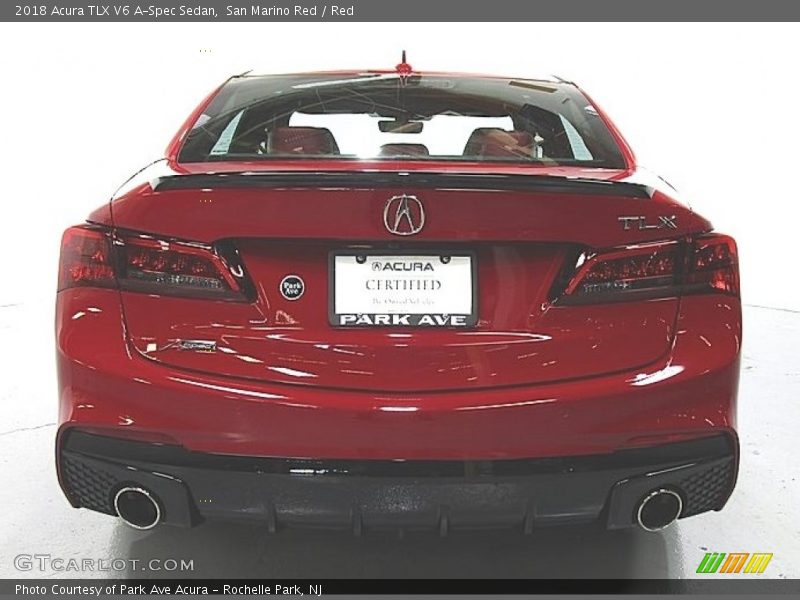 San Marino Red / Red 2018 Acura TLX V6 A-Spec Sedan