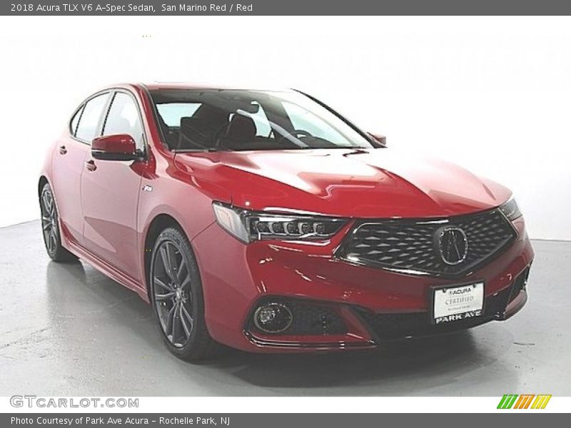 San Marino Red / Red 2018 Acura TLX V6 A-Spec Sedan