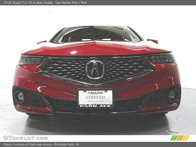 San Marino Red / Red 2018 Acura TLX V6 A-Spec Sedan