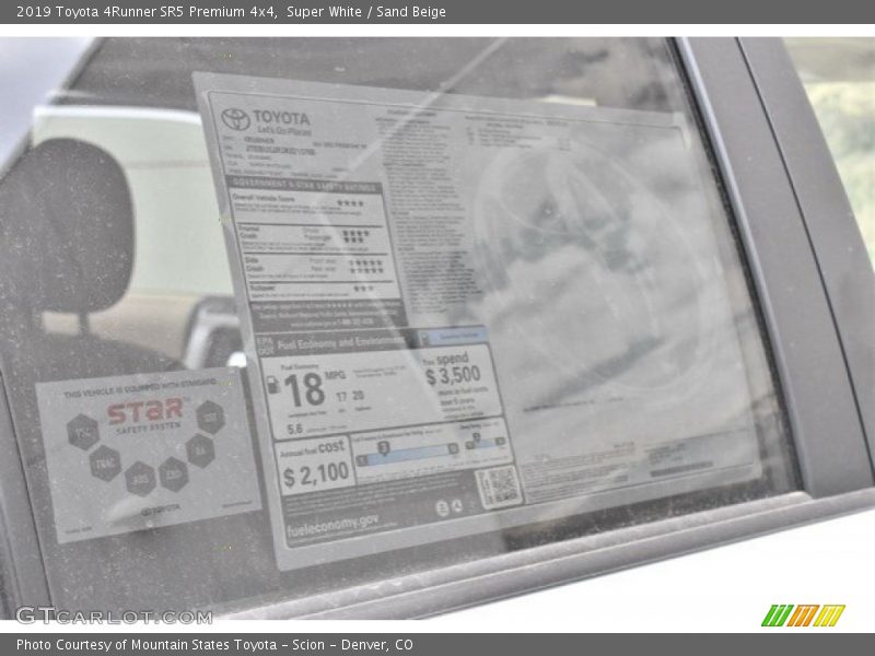 Super White / Sand Beige 2019 Toyota 4Runner SR5 Premium 4x4