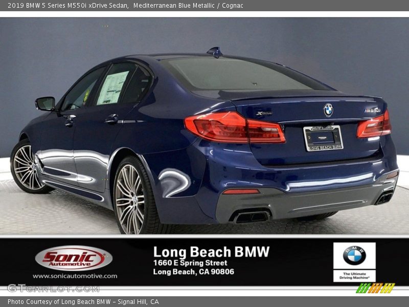 Mediterranean Blue Metallic / Cognac 2019 BMW 5 Series M550i xDrive Sedan