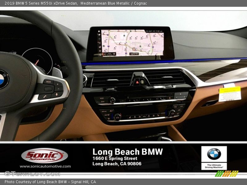 Mediterranean Blue Metallic / Cognac 2019 BMW 5 Series M550i xDrive Sedan