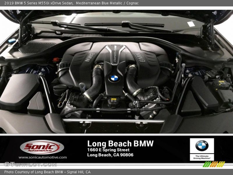 Mediterranean Blue Metallic / Cognac 2019 BMW 5 Series M550i xDrive Sedan