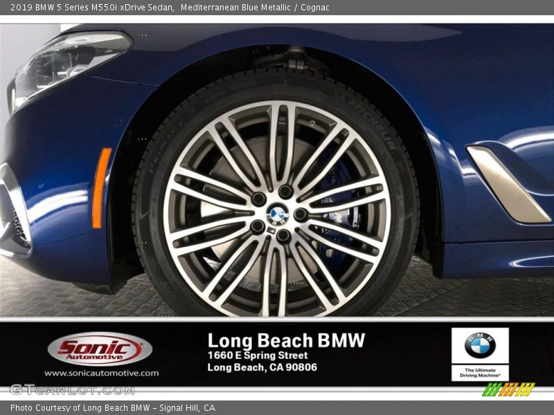 Mediterranean Blue Metallic / Cognac 2019 BMW 5 Series M550i xDrive Sedan