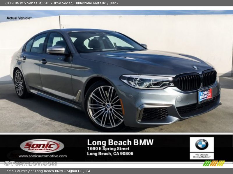 Bluestone Metallic / Black 2019 BMW 5 Series M550i xDrive Sedan