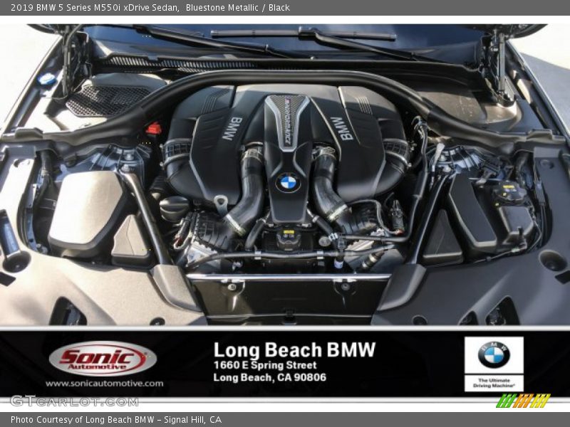 Bluestone Metallic / Black 2019 BMW 5 Series M550i xDrive Sedan