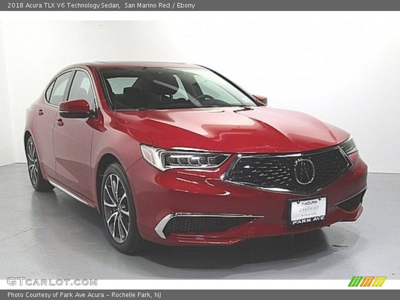 San Marino Red / Ebony 2018 Acura TLX V6 Technology Sedan