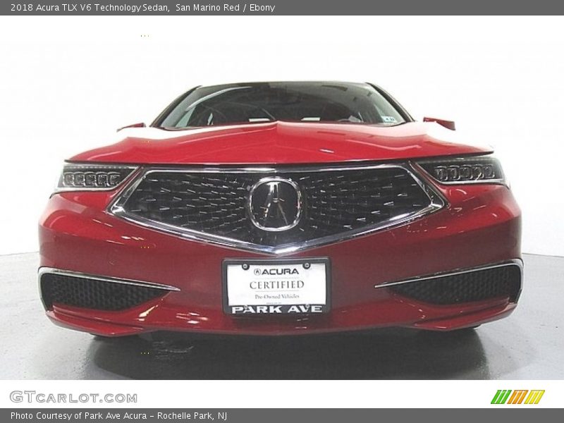 San Marino Red / Ebony 2018 Acura TLX V6 Technology Sedan