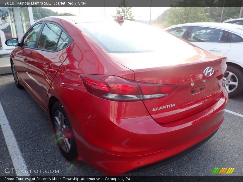 Scarlet Red / Gray 2018 Hyundai Elantra SEL