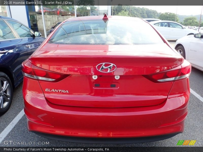 Scarlet Red / Gray 2018 Hyundai Elantra SEL