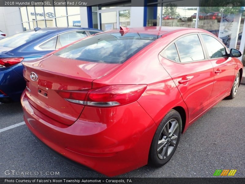 Scarlet Red / Gray 2018 Hyundai Elantra SEL