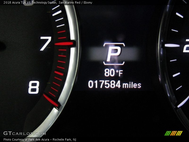 San Marino Red / Ebony 2018 Acura TLX V6 Technology Sedan