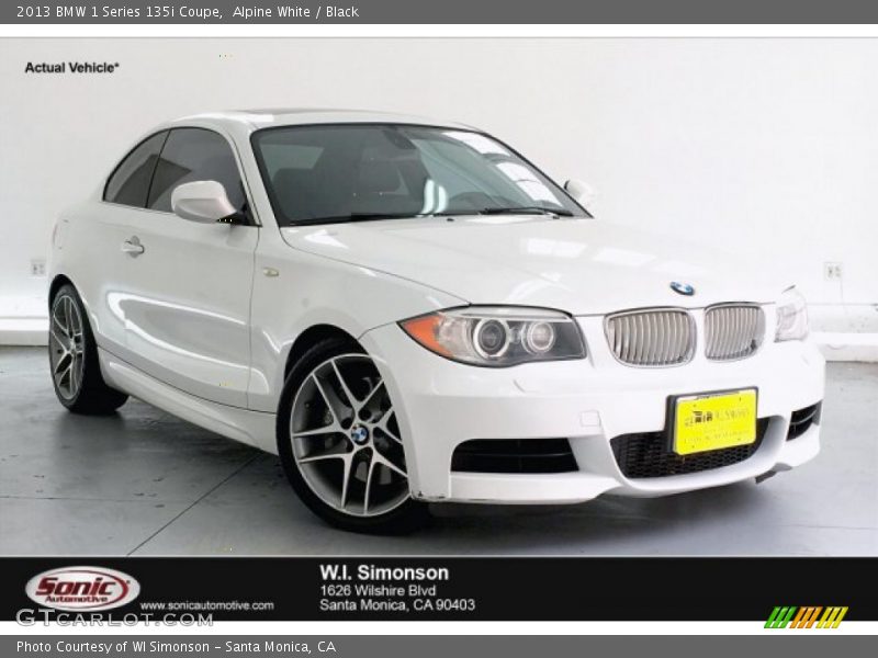 Alpine White / Black 2013 BMW 1 Series 135i Coupe