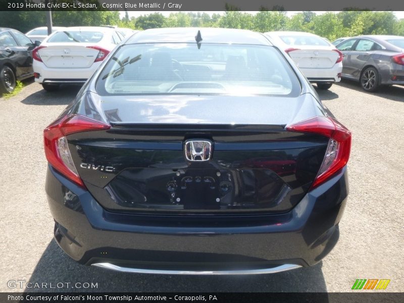 Cosmic Blue Metallic / Gray 2019 Honda Civic EX-L Sedan