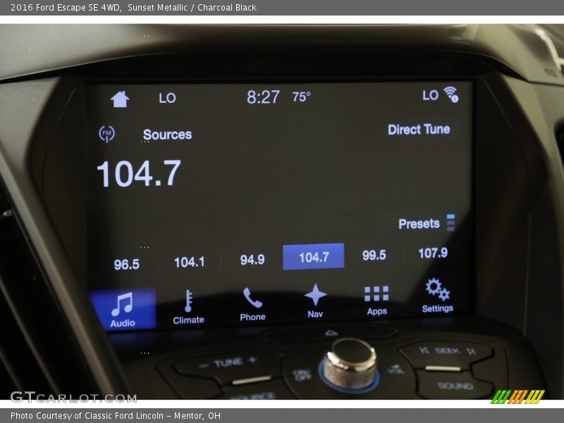 Sunset Metallic / Charcoal Black 2016 Ford Escape SE 4WD