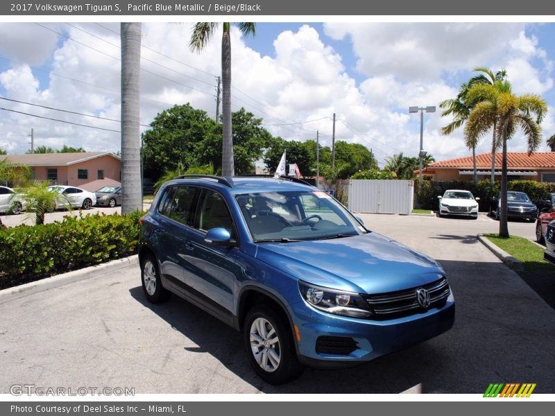 Pacific Blue Metallic / Beige/Black 2017 Volkswagen Tiguan S