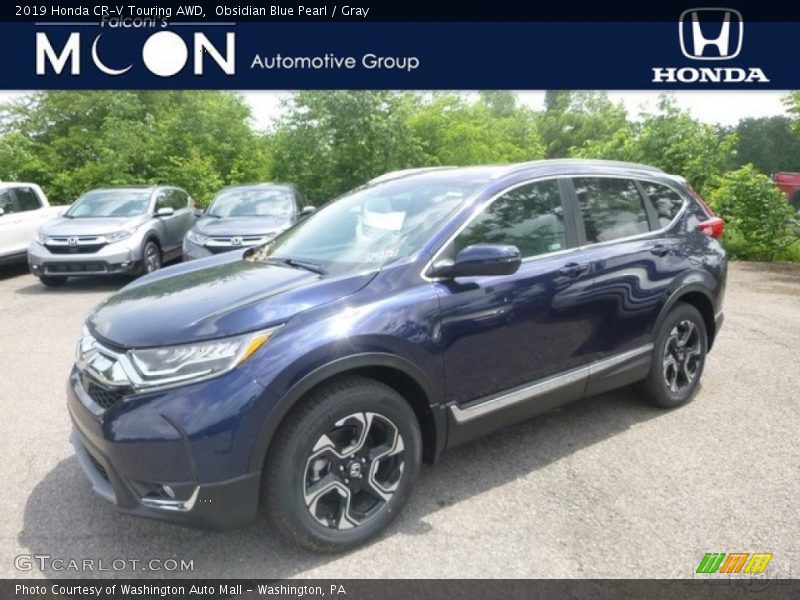 Obsidian Blue Pearl / Gray 2019 Honda CR-V Touring AWD