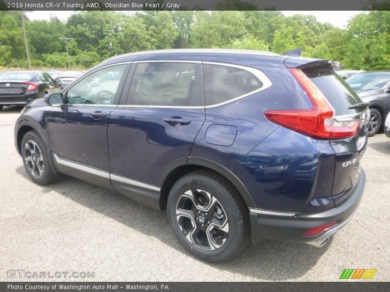 Obsidian Blue Pearl / Gray 2019 Honda CR-V Touring AWD