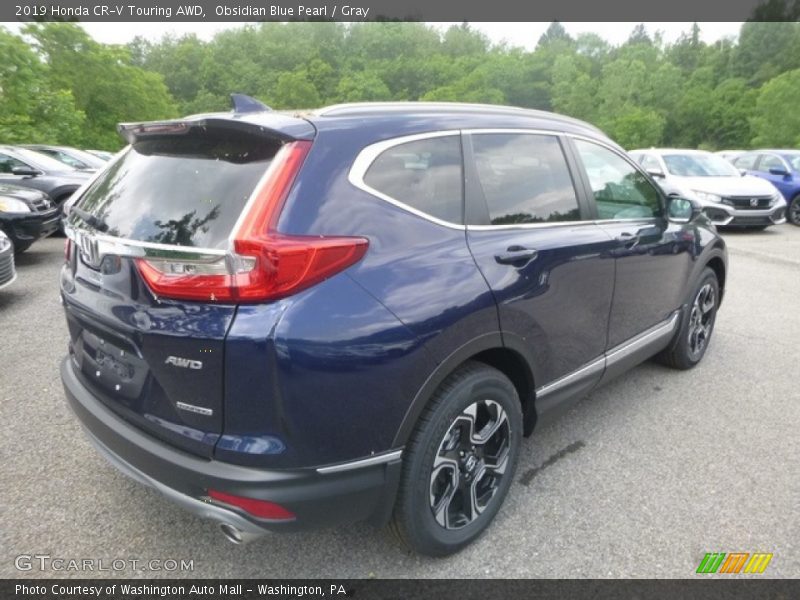 Obsidian Blue Pearl / Gray 2019 Honda CR-V Touring AWD