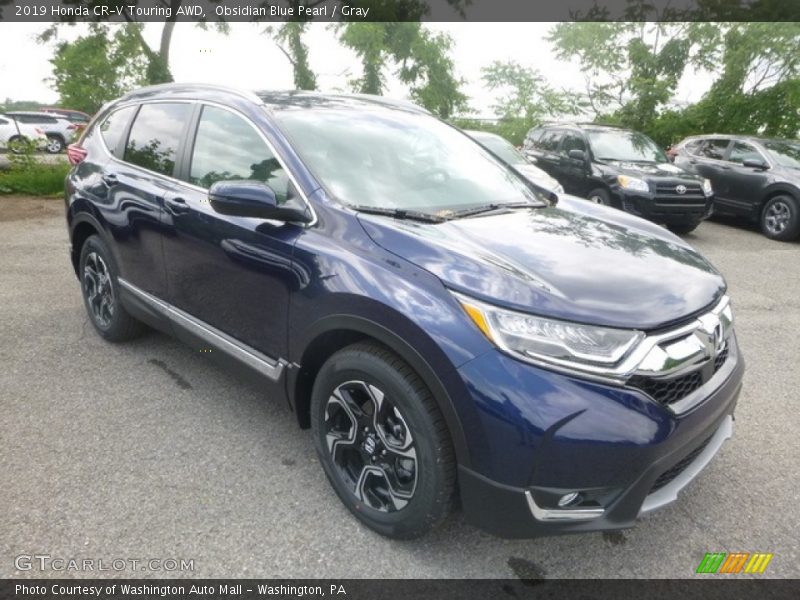 Obsidian Blue Pearl / Gray 2019 Honda CR-V Touring AWD