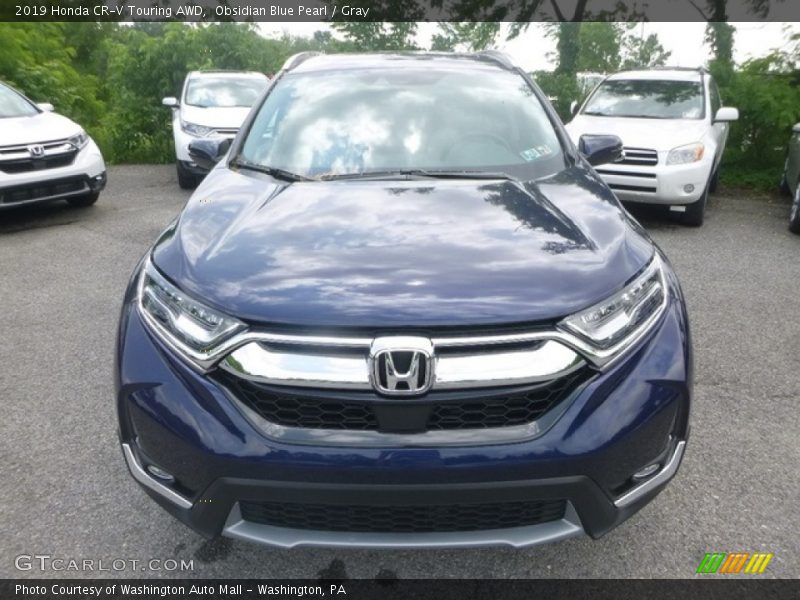 Obsidian Blue Pearl / Gray 2019 Honda CR-V Touring AWD