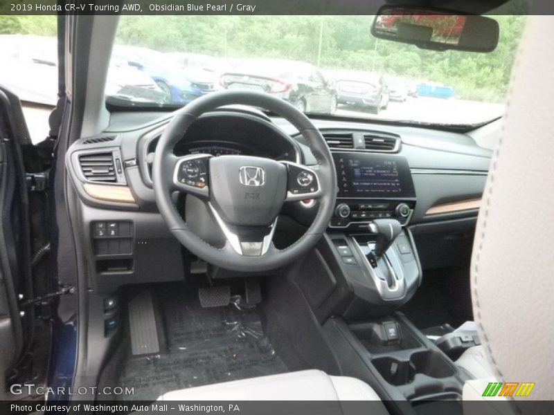 Obsidian Blue Pearl / Gray 2019 Honda CR-V Touring AWD